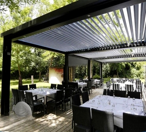 XHS Toldo Jardín Gazebo impermeable Kits de persianas al aire libre Sistema de techo Pérgola para la venta Modo de aluminio bioclimático de metal motorizado - Product Image 3