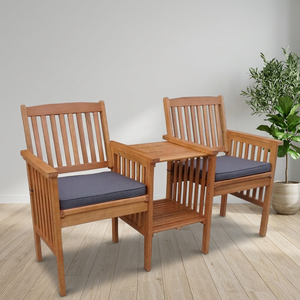 Contemporary Solid <b>Pine</b> Wood Chaise Lounge Bench Outdoor Water-Resistant Cushions Bedroom Courtyard Farmhouse Park Villa-Jack - Product Image 2