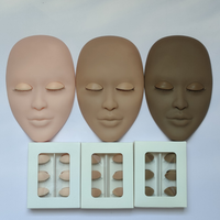 Nouvelle tête de mannequin en silicone avec paupière remplaçable pour débutant, entraînement à l'extension des cils, tête plate