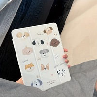 Étui pour iPad léger et élégant avec motif de chien mignon pour Air5 Air4 Pro 2022 2024 avec porte-crayon, couverture magnétique intelligente