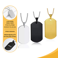 Collier avec pendentif en acier inoxydable de sublimation personnalisé OEM DIY haut de gamme avec logo gravé vierge