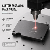 Portefeuille minimaliste en métal anti-RFID, porte-cartes fin en aluminium usiné CNC, équipement EDC, OEM
