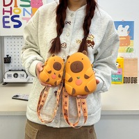 Sac à dos en peluche Capybara mignon et doux, petit sac à bandoulière en silicone pour filles, porte-monnaie de dessin animé, sac à clés pour téléphone portable