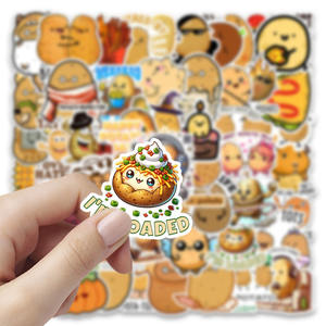 54 pièces drôle pomme de terre PVC étanche graffiti autocollant décoratif pack pour enfants ordinateur portable téléphone vélo voiture guitare cahier - Product Image 2