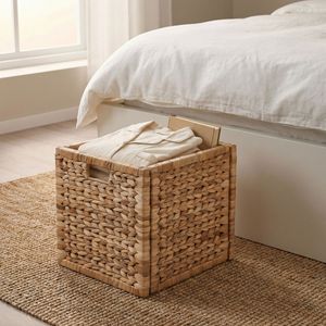 Gourd Grass Woven Storage <b>Basket</b> Rectangle <b>Foldable</b> Neatening Storage <b>Basket</b> - Product Image 4