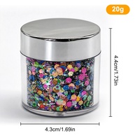 Paillettes en vrac multicolores KingCh en pots plastiques pour gobelets boule de neige, slime, maquillage de festival et visage