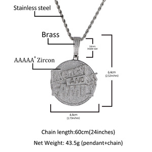 Новое модное мужское ожерелье в стиле хип-хоп с фианитом - Product Image 3