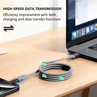 Kabel Data USB Type-C ke C Multifungsi 3A Pengisian Cepat Transfer Data Kecepatan Tinggi Berbahan Nilon untuk iPhone 16