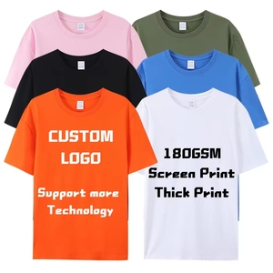 T-shirt unisexe 180 GSM 100% coton, col rond, tricoté, coupe classique, impression personnalisée, logo épais, manches courtes, t-shirt décontracté - Product Image 1
