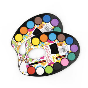 Ensemble de peinture à gâteaux d'<span class=keywords><strong>aquarelle</strong></span> à l'huile, 12 couleurs unies et rondes avec <span class=keywords><strong>palette</strong></span> de peinture en plastique pour la vente en gros - Product Image 2