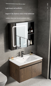 Tocador de <span class=keywords><strong>baño</strong></span> <span class=keywords><strong>con</strong></span> una <span class=keywords><strong>encimera</strong></span> de cerámica flotante integrada <span class=keywords><strong>con</strong></span> un <span class=keywords><strong>lavabo</strong></span> <span class=keywords><strong>y</strong></span> un tocador de <span class=keywords><strong>baño</strong></span> de piedra - Product Image 2