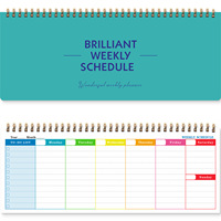 Agenda Semanal Personalizada con Cubierta de PP, Cuaderno con Espiral, Lista de Tareas, Diario, 120 Páginas
