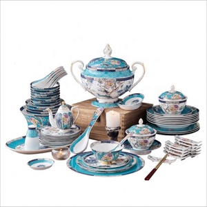 Juego de Vajilla de Porcelana de 68 Piezas con Diseño de Pájaro de la Suerte Chino Clásico, para Decoración del Hogar y Sala de Estar, Venta al Por Mayor - Product Image 3