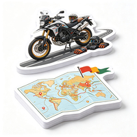 Autocollants de voyage pour moto, en vinyle PVC blanc, graphiques de drapeaux routiers, brillants, imperméables, résistants à l'usure et aux intempéries