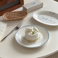 Assiettes en céramique Lelyi créatives, style rétro français, motifs de fruits, haute valeur esthétique, assiettes exquises et mignonnes, vente en gros