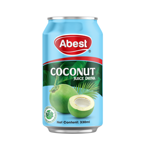 Agua de Coco Abest con Pulpa, Lata de 330 ml, Bebida Refrescante de Coco Concentrada, Baja en Carbohidratos, Fabricante Vietnamita, OEM, ODM, Marca Privada - Product Image 1