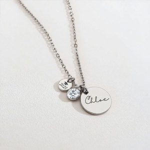 <span class=keywords><strong>Collana</strong></span> <span class=keywords><strong>Personalizzabile</strong></span> in Ottone/Acciaio Inossidabile Placcata Oro <span class=keywords><strong>con</strong></span> Pietra Portafortuna, Regalo di Laurea per Donne Classe 2026 - Product Image 5