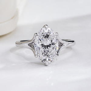 Anillo de diamantes cultivados en laboratorio de oro blanco de 18 quilates Messi Jewelry MSR-2025 para mujer - Product Image 1