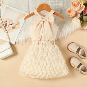 Completo due pezzi per bambina stile principessa: top con fiocco e <span class=keywords><strong>gonna</strong></span> in <span class=keywords><strong>tulle</strong></span> a strati, ideale per feste, matrimoni e uso quotidiano - Product Image 4