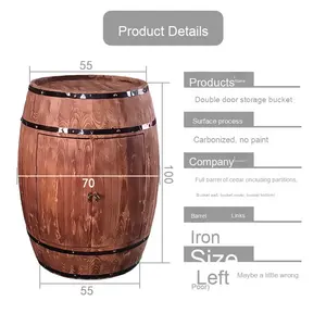 आधुनिक ओक बैरल वाइन कैबिनेट दरवाजा भंडारण पार्टी बार के लिए डिज़ाइन किया गया है लकड़ी की लाल शराब रैक और पेय टब प्रदर्शित करता है। - Product Image 2