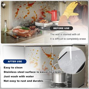 Folding Oil Baffle Plate For Gas Stove Silver Heat Insulation Shield Cooking Anti-Splatter Guard Household Kitchen Protection - Product Image 3