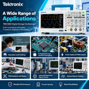 Osciloscopio Digital Tektronix TBS1202C de 200MHz, 2 Canales, 1GS/s, Analizador de Forma de Onda con FFT y Medición Automática - Product Image 3