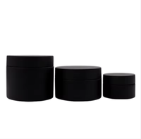 Stock d'usine 50ml 100ml 120ml 150ml Pot cylindrique en PET noir mat givré 3oz Rangement cosmétique pour lotion de soin de la peau et crème pour les yeux