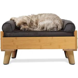 Handmade Pet Dog Bed Wooden Frame Furniture for Pet Beds and Mattresses Bamboo Small Medium Large