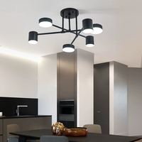 Lustre LED noir moderne et simple pour la décoration de la maison, éclairage pour salon, salle à manger, chambre à coucher, luminaires suspendus