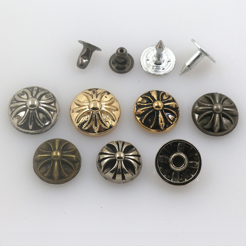 Classic Vintage Hardware Cross Metal Rivets Phone Case Accessories Bump Bag Accessories Cap Rivet Decorative Buckle