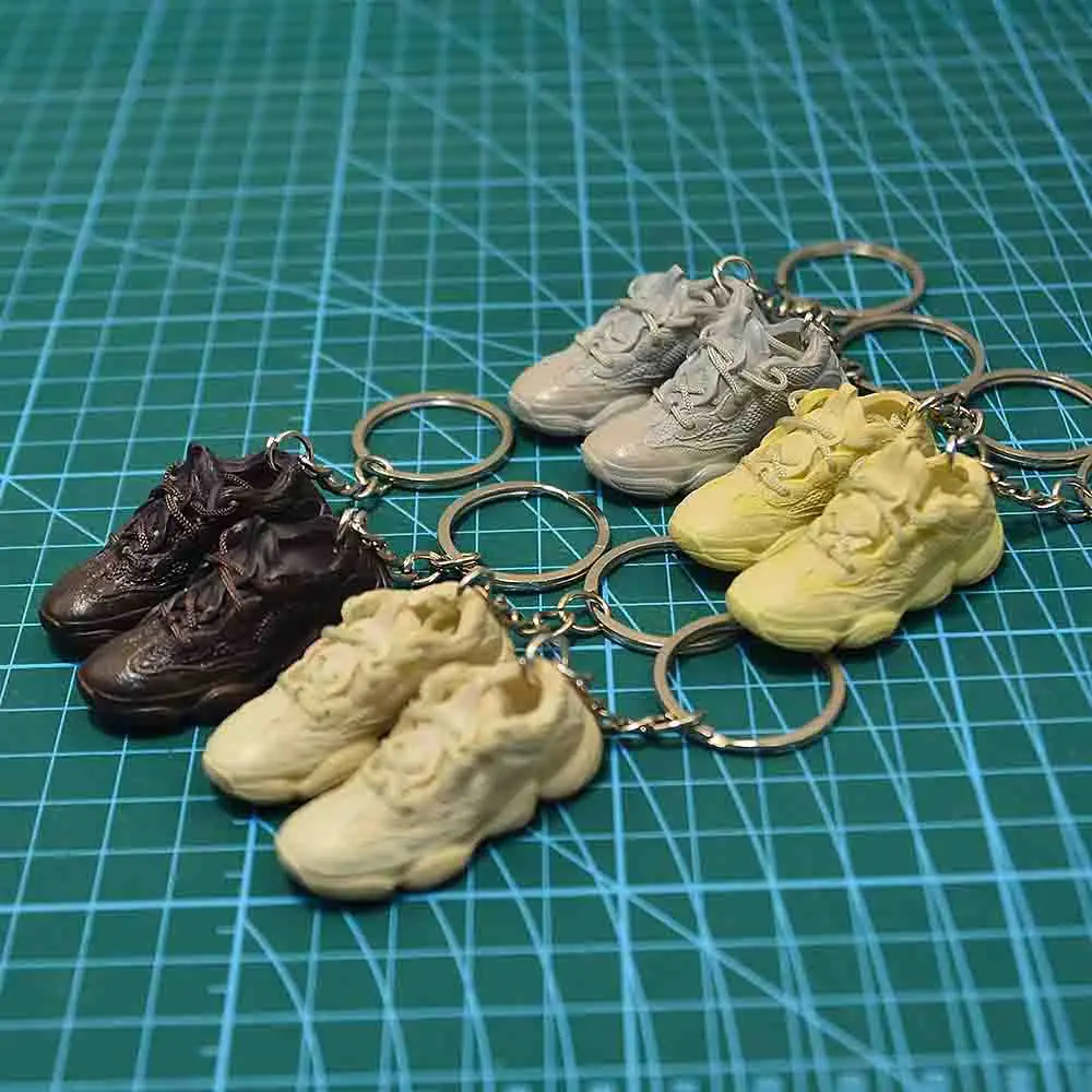 Wholesale Fashion classic casual 3D Mini AJ Sneaker key chain Yeezy 500 MINI Shoe keychain