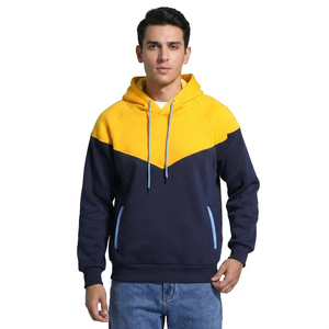 เสื้อมีฮู้ดของผู้ชายมาใหม่ล่าสุดเสื้อฮู้ดผ้าฝ้ายมีสีตัดกัน - Product Image 1