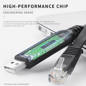 USB để RJ45 giao diện điều khiển cáp 1.8m 6FT Phẳng Màu Xanh PL2303 nối tiếp RS232 Rollover Quản lý cấu hình cáp - Product Image 2