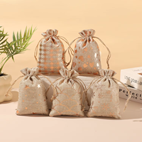 Sacs cadeaux en toile de jute naturelle avec cordon de serrage 7*9cm, recyclables et réutilisables, couleur et logo personnalisables