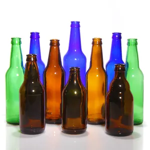 Bottiglia di birra vuota in vetro da 200 Ml 250 Ml 500 Ml con tappo a corona