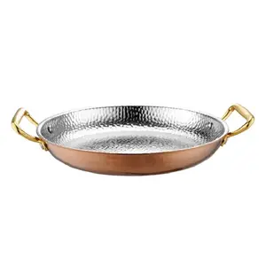 Stainless Steel Double Handle Pans Home Cooking Pot Frying Picnic Plates Cookware Hot Pot Flat Bottom Dry Pot