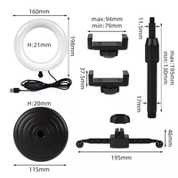 Lampe annulaire LED RGB 6 pouces avec double pince et support de table pour diffusion en direct – Direct Usine OEM