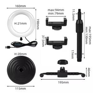 OEM Factory Outlet RGB 6 Inch Ring Light Beauty <b>Wired</b> Light Live Streaming Table Desktop Disc Holder With Dual Clips LED Lights - Product Image 2