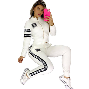 Completo Due Pezzi da <span class=keywords><strong>Donna</strong></span> di Lusso con Stampa Autunno/Inverno, Manica Lunga con Zip, Tuta Sportiva di Marca - Product Image 4