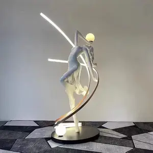 High Quality Hotel Luxury Creative Dance Goddess Corner Standing Light Modern Minimalist Designer Art Decoration Led Floor Lamp