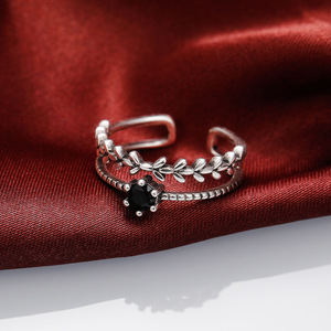Elegante Anello Aperto a Doppio Strato con Motivo Floreale, Stile Vintage Coreano, Gioiello da Donna per Uso Quotidiano e Regalo - Product Image 5