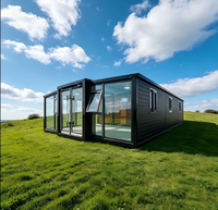 Villa modulaire préfabriquée en structure acier de 40 pieds, grande surface, hôtel de luxe pour station balnéaire, maison conteneur extensible