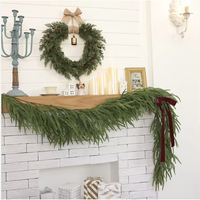 Dekorasi Rumah Natal Kustom, Ranting Pinus Buatan, Karangan Bunga Natal Indoor Outdoor, Plastik