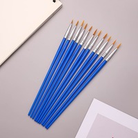 Pinceau à crochet numérique pour enfants, rouge, rond, à poils en nylon, pour peinture à l'huile, graffiti, bricolage, avec manche en plastique, pour l'art sur plâtre et céramique