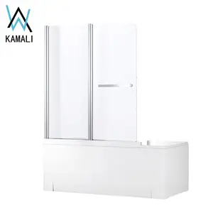 Foshan Kamali Low Price Customizable Tempered Glass Frameless Folding Shower Screen Glass, Bath Screens