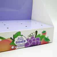 Présentoir de Comptoir Personnalisé en Carton Imprimé Fruits de Dessin Animé, Boîte Plate Auto-érectible en Carton Écologique Recyclable, Taille Personnalisée, Complet