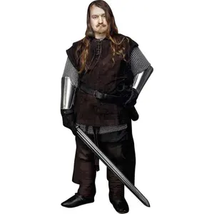 ימי הביניים אפוד ויקינגים ארצ 'ר תלבושות למבוגרים חזה גוף שריון זמש Larp תלבושת מעייל מעיל ליל כל הקדושים לגברים