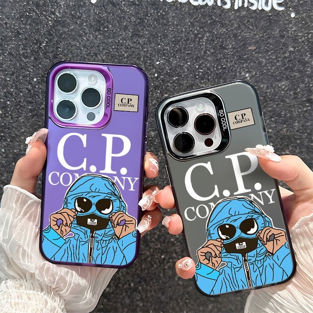Trendy Designer PC Material Phone Cases for iPhone 11 12 13 14 15 16 17 Air 17 Pro Max Streetwear-style CP Company Phone Covers