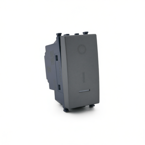 Interrupteur bipolaire avec voyant lumineux gris compatible avec Vimar Arke - Product Image 3