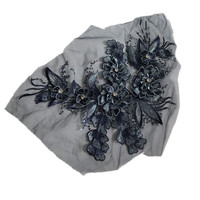 3D fleur strass broderie dentelle applique français dentelle patch pour accessoire de robe